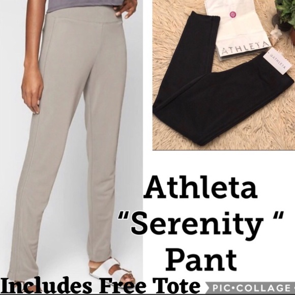 NWT-Athleta Serenity Pant&Tote-Black-xs-Open Leg